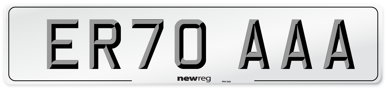 ER70 AAA Number Plate from New Reg